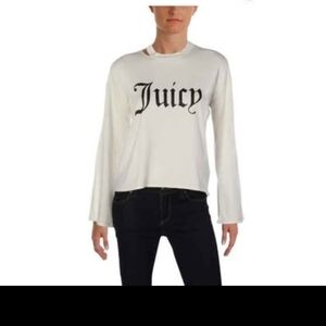 Juicy Couture White Sweater "Black Label"  Long Sleeve Sweater
